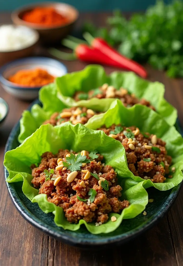 30 Keto Ground Pork Recipes That Are Low Carb and Satisfying - 2. Spicy Thai Ground Pork Lettuce Wraps