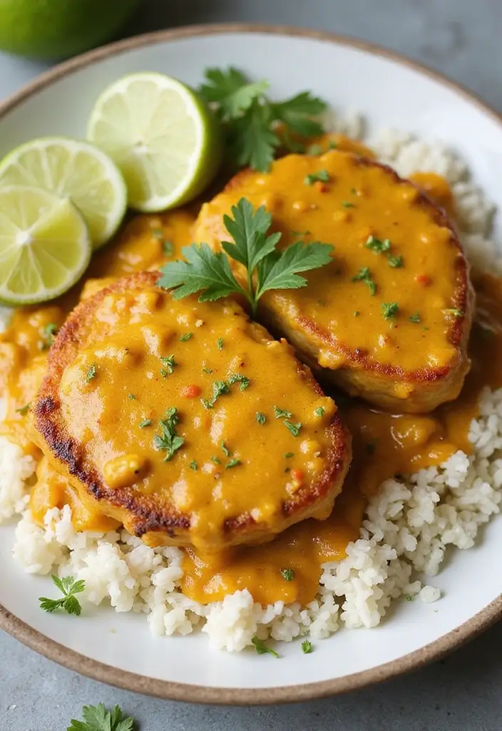 30 Pork Loin Sirloin Chop Recipes You’ll Want to Make Again 144 30 Pork Loin Sirloin Chop Recipes You’ll Want to Make Again - 22. Curried Coconut Pork Chops