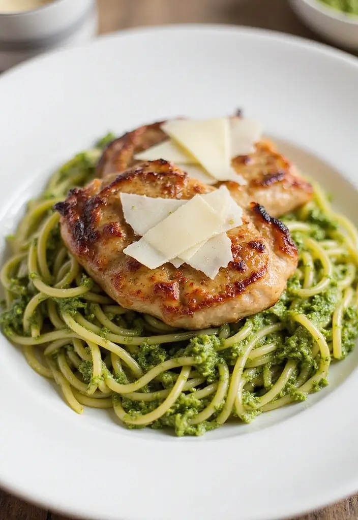 30 Pork Loin Sirloin Chop Recipes You’ll Want to Make Again 151 30 Pork Loin Sirloin Chop Recipes You’ll Want to Make Again - 23. Spaghetti Pesto Pork Chops