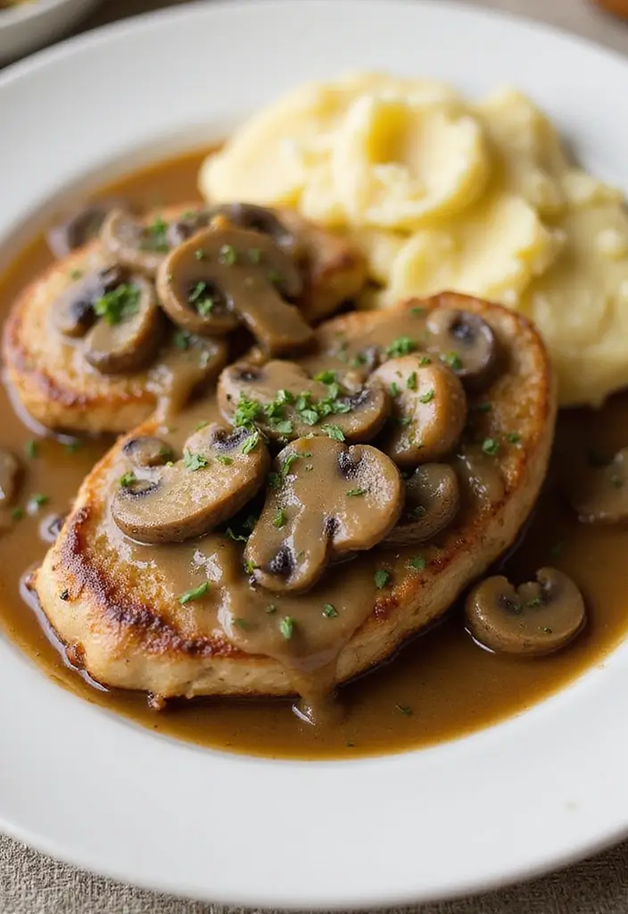 30 Pork Loin Sirloin Chop Recipes You’ll Want to Make Again 43 30 Pork Loin Sirloin Chop Recipes You’ll Want to Make Again - 7. Creamy Mushroom Pork Chops