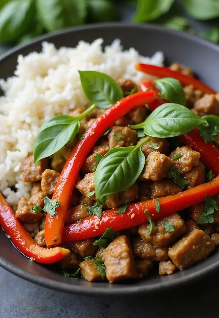 30 Pork Stir Fry Recipes Packed with Fresh Flavor 46 30 Pork Stir Fry Recipes Packed with Fresh Flavor - 8. Thai Basil Pork Stir Fry