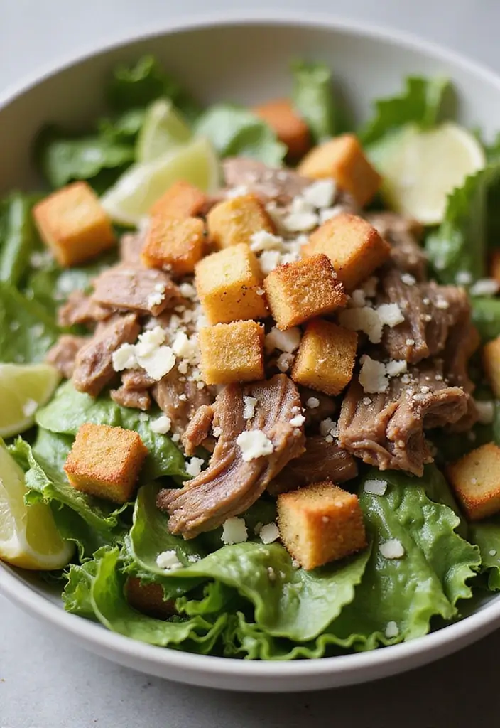 30 Pulled Pork Slow Cooker Recipes for Effortless Meals - 18. Pulled Pork Caesar Salad