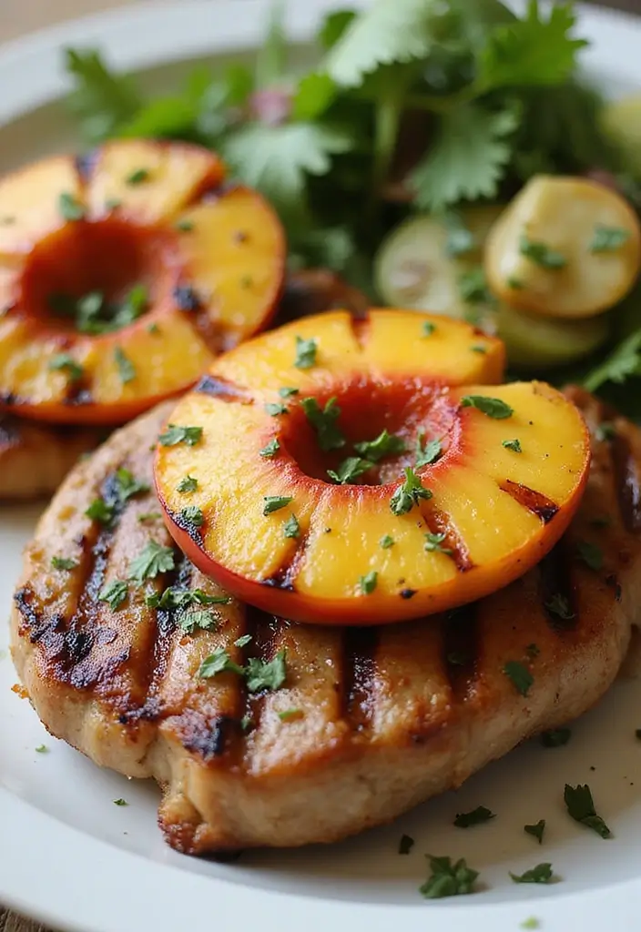 30 Quick and Easy Pork Chop Recipes for Busy Weeknights 163 30 Quick and Easy Pork Chop Recipes for Busy Weeknights - 25. Grilled Peaches Pork Chops