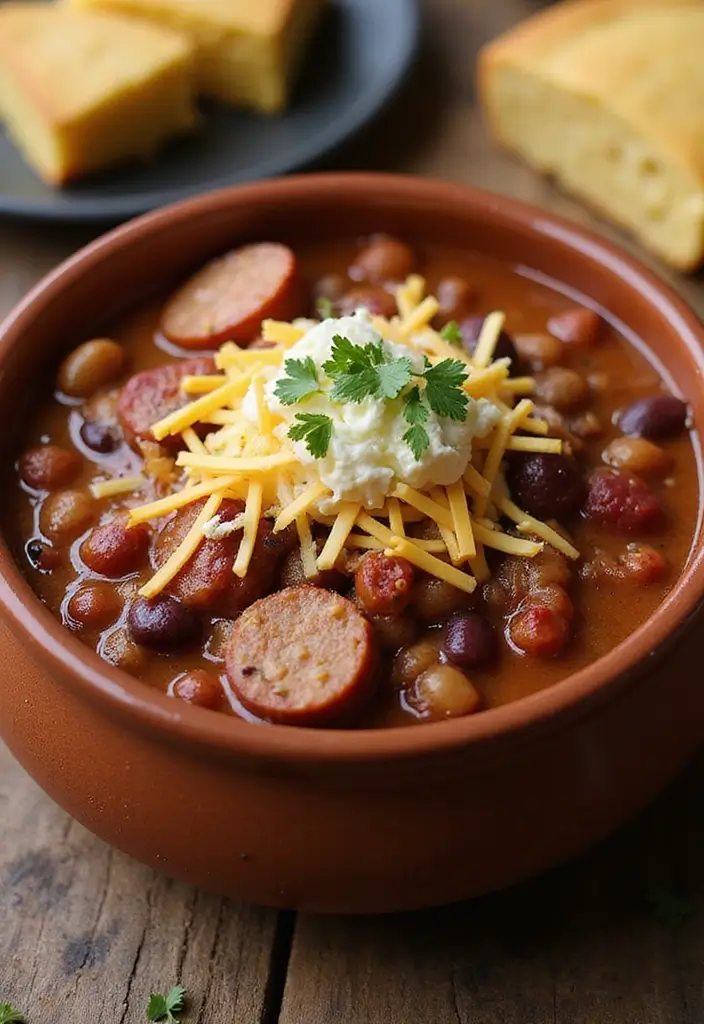 30 Recipes with Pork Sausage for Hearty and Satisfying Meals - 12. Sausage and Bean Chili