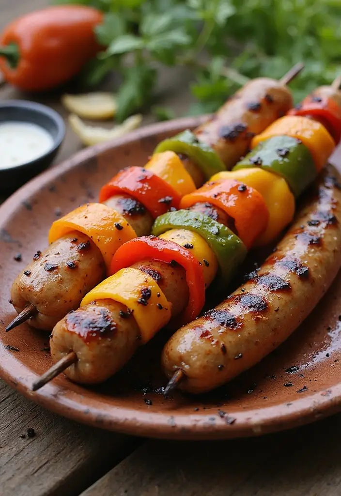 30 Recipes with Pork Sausage for Hearty and Satisfying Meals - 24. Sausage and Bell Pepper Skewers