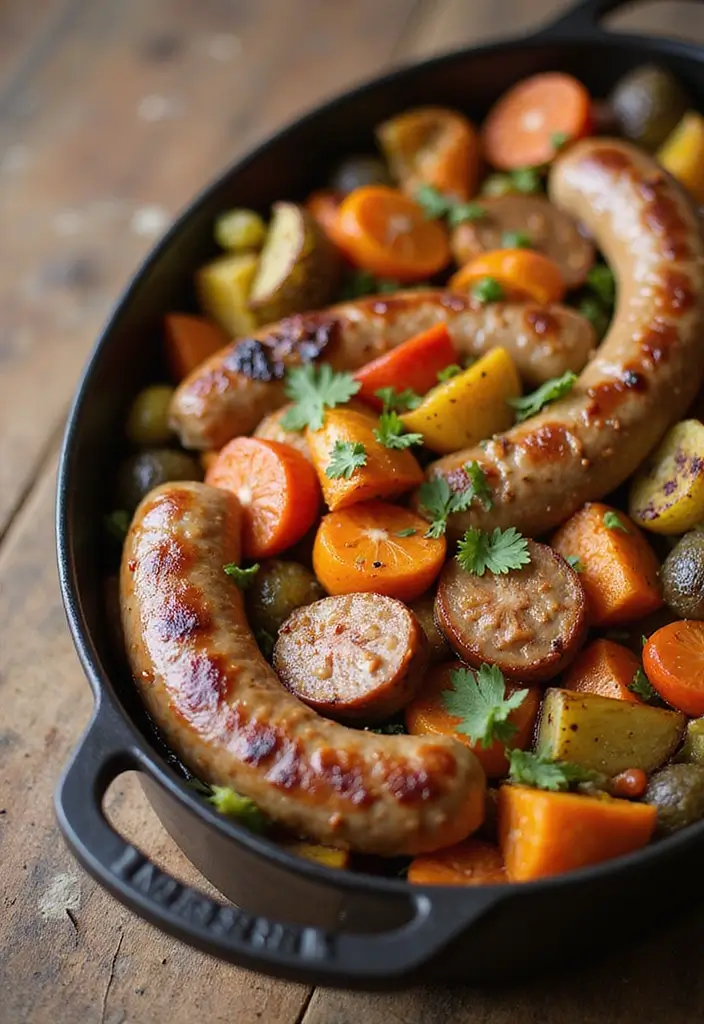 30 Recipes with Pork Sausage for Hearty and Satisfying Meals - 30. Sausage and Vegetable Bake