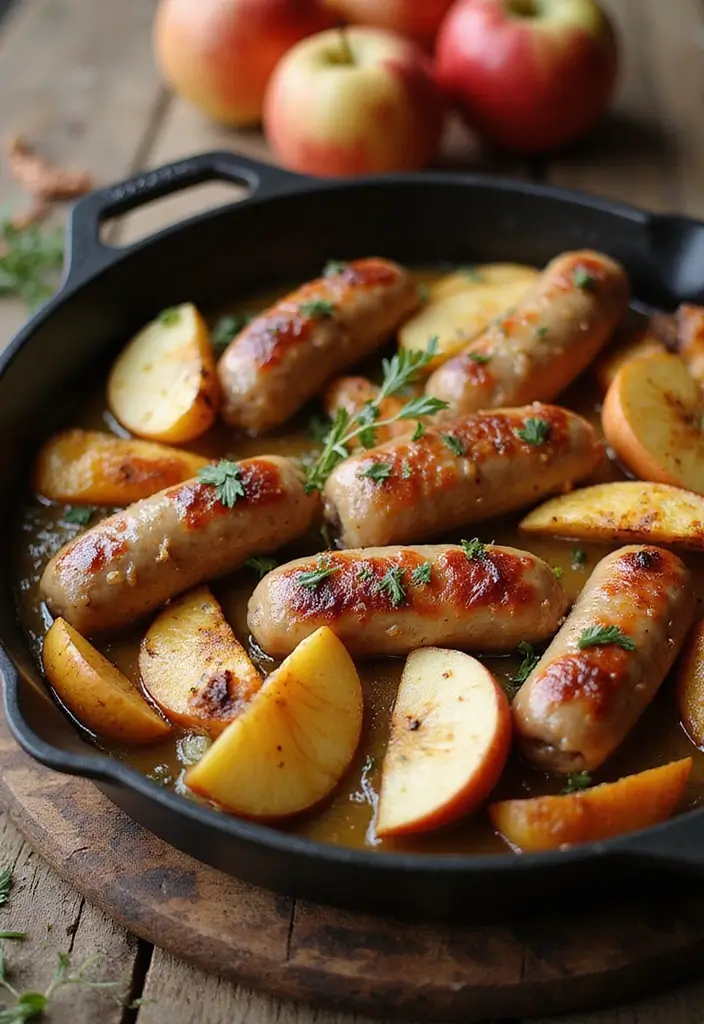 30 Recipes with Pork Sausage for Hearty and Satisfying Meals - 8. Pork Sausage and Apple Skillet