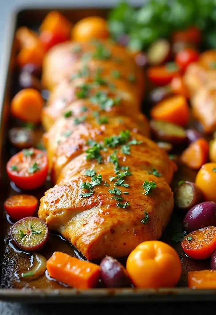 30 Recipes with Pork Tenderloin That Are Easy and Elegant 18 30 Recipes with Pork Tenderloin That Are Easy and Elegant - 4. Honey Mustard Sheet Pan Dinner